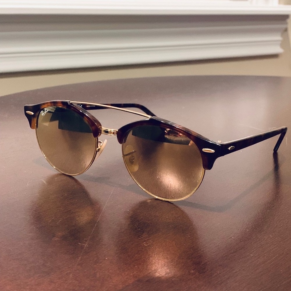 Ray Ban Club Round Double Bridge tortoise